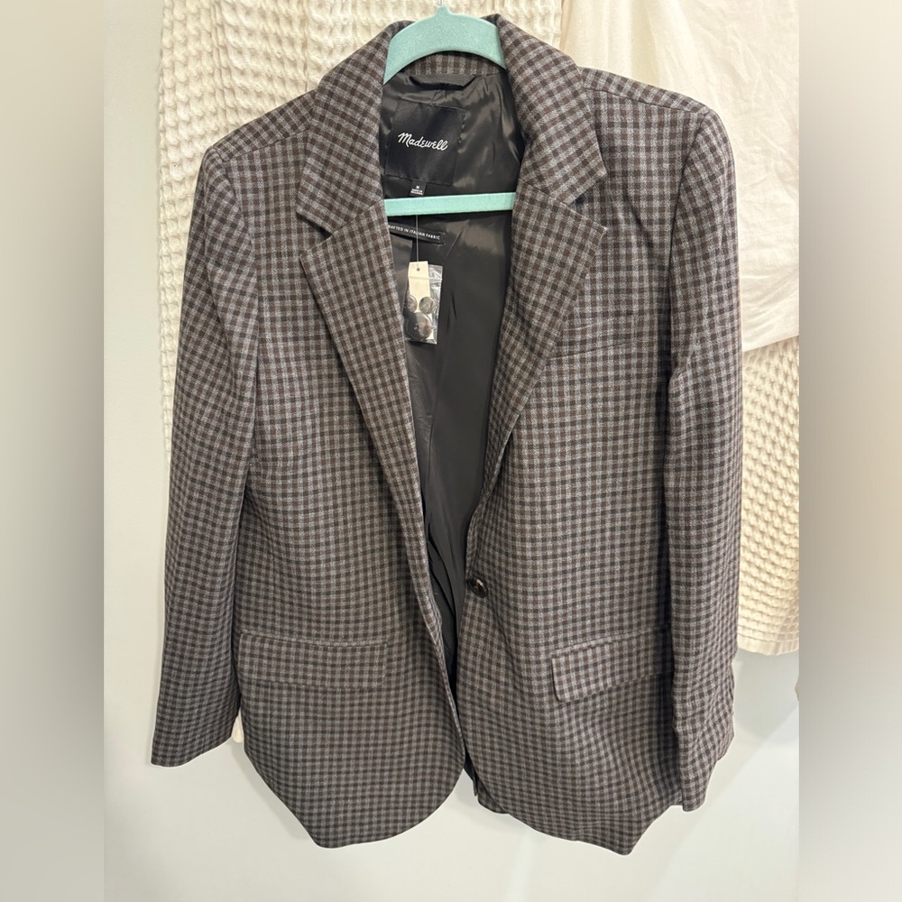 NWT Madewell Larsen Blazer in Plaid Medium